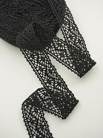 Кружево цв.черный, ш.27мм, хлопок-90%, п/э-10%, 10м, рис.101/26
