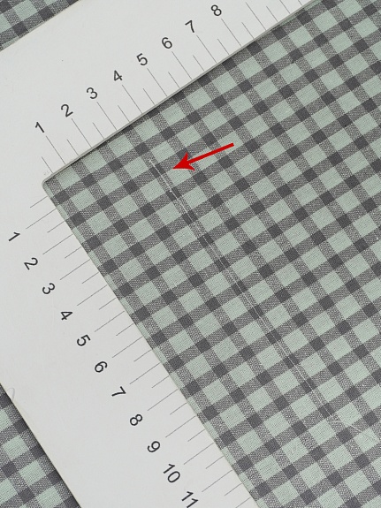 Вареный (стираный) хлопок "Клетка" цв.мятный/серый, ш.2.5м, хл-100%, 110гр/м.кв