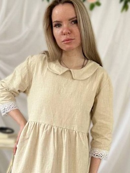 Платье с кружевной отделкой из крапивы Рами по МК с Нелли Беленкиной 