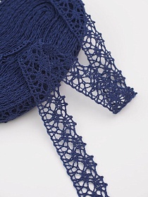 Кружево цв.т.сине-фиолетовый, ш.20мм, хлопок-90%, п/э-10%, 10м, рис.015/24