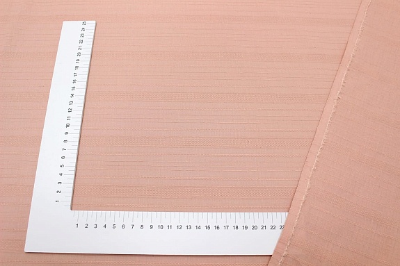 Фактурный хлопок "Рельефные полоски" цв.Пыльный розово-персиковый , ш.1.45м, хл-100%, 115гр/м.кв