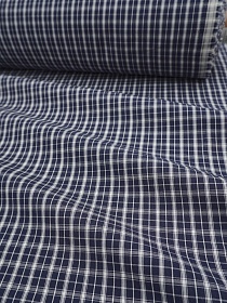 Пестроткань сорочечная "Клетка" цв.чернильный, ш.1.5м, хлопок-100%, 100гр/м.кв