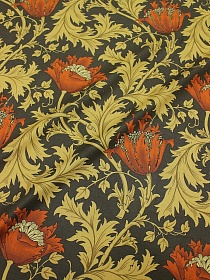 Перкаль Премиум Цифр.печать "Аллана" (крупный рис.) цв.т.коричневый хаки, ш.1.45м, хл-100%, 140гр/м.кв