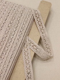 Кружево цв.топленое молоко, ш.15мм, хлопок-90%, п/э-10%, рис.099/9