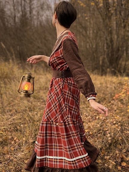 Платье из Фуле "Клетка"