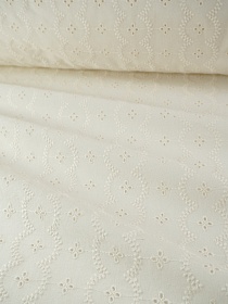Шитье "Цветочная волна" цв.кремовый, ш.1.37м, батист, хлопок-100%, 80гр/м.кв