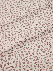 Теплый хлопок "Дарья -  цветочки" цв.брусника, ш.1.51м, хлопок-100%, 150гр/м.кв