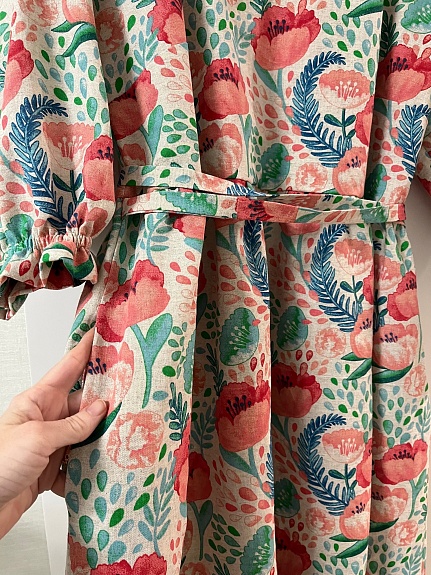 Платье из полульна "Цветущие маки"