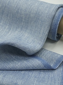 Лен костюмный цв.Джинсово-фиолетовый меланж, ш.1.5м, лен-100%, 190гр/м.кв