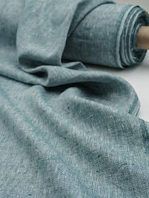 Лен пестротканый с умягчением цв.Зелено-синий меланж, СОРТ2, ш.1.5м, лен-100%, 165гр/м.кв