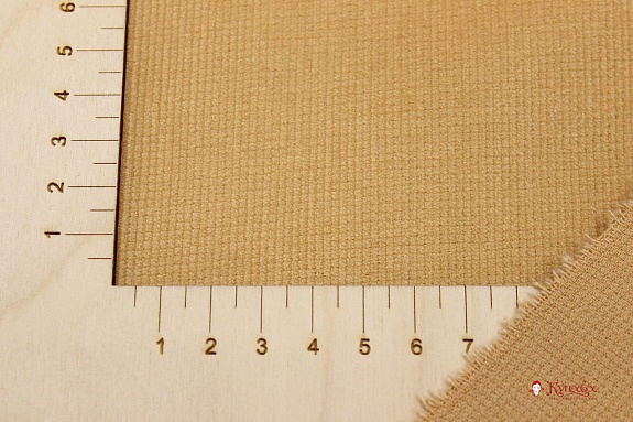 Микровельвет с эластаном цв.Сливочная карамель, ш.1.43м, хлопок-70%, эластан-30%, 280гр/м.кв