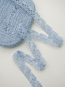 Кружево цв.небесно-голубая дымка, ш.15мм, хлопок-90%, п/э-10%, 10м, рис.016/20