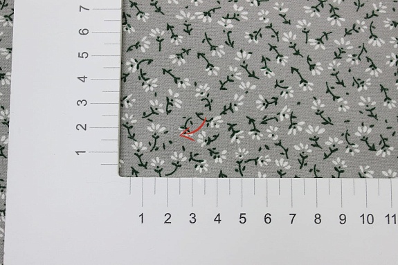 Теплый хлопок "Луговая ромашка" цв.серый, СОРТ2, ш.1.50м, хлопок-100%, 160гр/м.кв