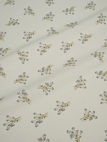 Теплый хлопок "Ранние букетики - серые цветочки", ш.1.5м, хлопок-100%, 160гр/м.кв