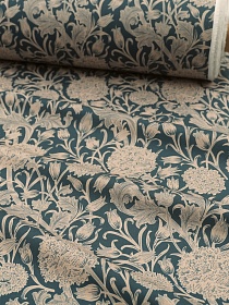 Перкаль Премиум Цифр.печать "Дикий тюльпан" цв.морская волна, ш.1.45м, хл-100%, 140гр/м.кв