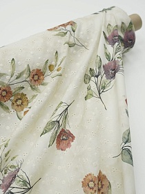 Шитье Digital "Аннет" цв.бежевый, ш.1.5м (выш.часть1.35м), батист, хлопок-100%, 80гр/м.кв