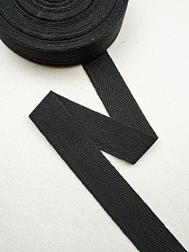 Лента киперная цв.черный, 30мм, хлопок-90%, п/э-10%