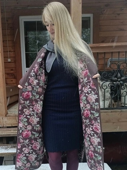 Пальто из хлопка крэш и сатина