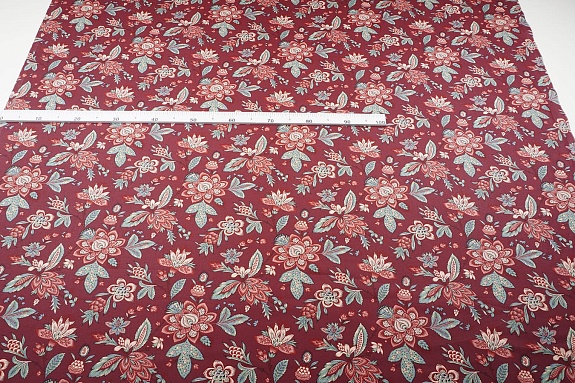 Перкаль "Царевна" цв.винтажный бордово-красный, ГОСТ, ш.1.5м, хлопок-100%, 125гр/м.кв