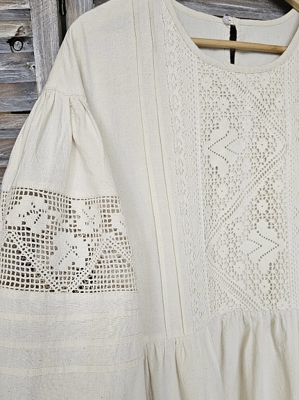 Платье из бязи в суровом цвете