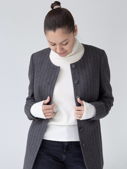 Жакет из Шерсти "Полоска-пунктир"