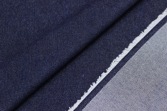 Брак(уценка) Плотная джинсовая ткань цв.Чернильно-синий джинс, ш.1.5м, хлопок-95%, п/э-5%