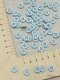 Пуговица пластмасса, цв.бл.голубая дымка, 10мм, 4 отверстия