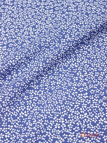 Штапель "Мелкая цветочная рябь на синей джинсе", ш.1.44м, вискоза-100%, 100гр/м.кв