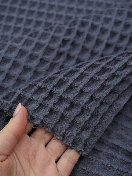 Вафельное премиум-полотно "Бохо" цв.маренго, ш.1.75м, хлопок-100%, 240гр/м.кв