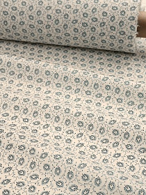 Импорт. хлопок "Лиственный ритм" цв.белый, ш.1.5м, хлопок-100%, 100гр/м.кв