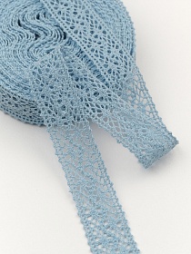 Кружево цв.небесно-голубая дымка, ш.27мм, хлопок-90%, п/э-10%, 10м, рис.101/20