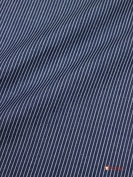 Джинсовая ткань"Тонкая полоска на чернильной джинсе", СОРТ2, ш1.48м, хл.-85%,п/э-15%,140гр/м.кв
