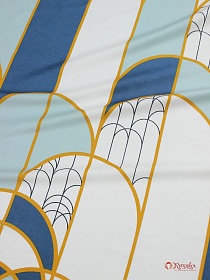 Мерный лоскут ( ткань в отрезах) Сатин Премиум "Витражные полоски" цв.белый, (комп), ш.2.28м, хлопок-100%, 125гр/м.кв