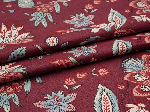 Перкаль "Царевна" цв.винтажный бордово-красный, ГОСТ, ш.1.5м, хлопок-100%, 125гр/м.кв