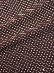 Мерный лоскут Пестрядь "Средняя клетка на шоколадном", ш.1,41м, хлопок-95%, п/э-5%, 145гр/м.кв