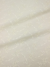 Шитье "Цветочный ритм" (фестоны с 2х сторон) цв.кремовый, ш.1.35м, хлопок-100%, батист, 80гр/м.кв
