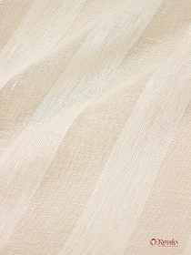 Лен декоративный "Сетка с широкой полоской" цв.кремовый, ш.2.05м, лен-100%, 105гр/м.кв