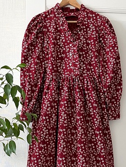 Платье из теплого хлопка "Нелли" цв.насыщенный красно-терракотовый