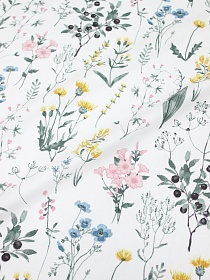 Сатин "Ароматное лето" цв.белый, ш.1.6м, хлопок-100%, 110гр/м.кв