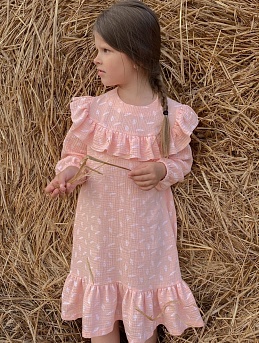 Платье для девочки из муслина "Листочки" - МК по пошиву