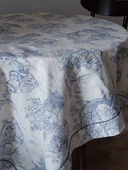 Скатерть из Интерьерного хлопка "Туаль де Жуи - романтика"