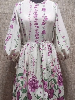 Платье из полульна "Цветочный водопад"