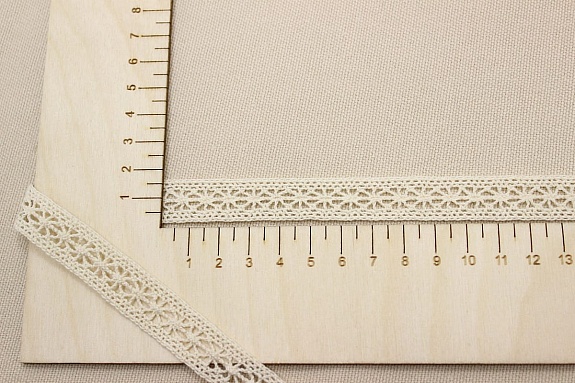 Кружево цв.суровый, ш.15мм, хлопок-90%, п/э-10%