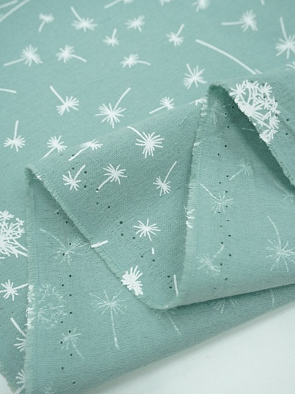 Теплый хлопок "Одуванчиковый ветер" цв.св.голубой мох, ш.1.45м, хлопок-100%, 115гр/м.кв