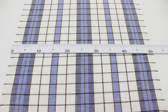 Холст полотенечный "Клетка" цв.т.джинс/сине-голубой, ш.0.5м, лен-30%, хл-70%, 140гр/м.кв