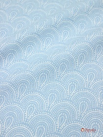 Рогожка Премиум "Белый орнамент на голубом", ш.1.5м, хлопок-100%, 200гр/м.кв