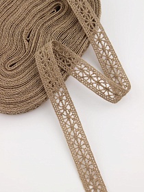 Кружево цв.песочно-коричневый, ш.15мм, хлопок-90%, п/э-10%, 10м, рис.099/9
