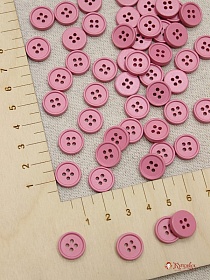 Пуговица пластмасса, цв.жемчужная роза, 12мм, 4 отверстия