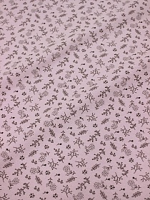 Теплый хлопок "Мелкая ботаника" цв.св.розово-сиреневый, ш.1.48м, хлопок-100%, 160гр/м.кв