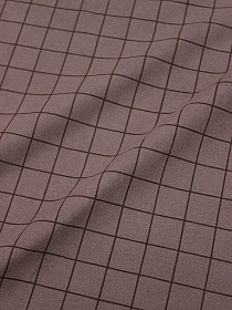Теплый хлопок "Клетка" цв.шоколадно-коричневый с лиловым оттенком, ш.1.5м, хл-100%, 160гр/м.кв